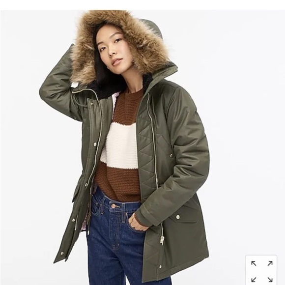 J Crew Perfect winter parka with eco-friendly PrimaLoft® H2222